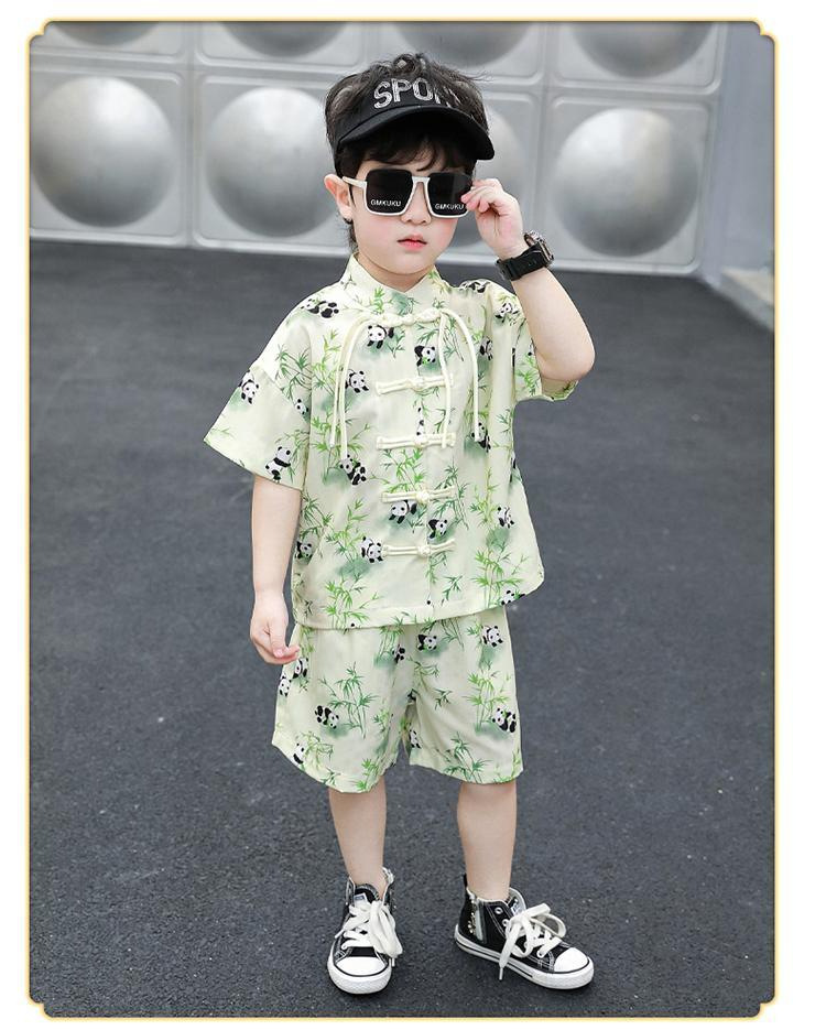 国潮儿童汉服两件套2024夏季新款男孩短袖短裤夏装新中式国风夏款宝宝详情13
