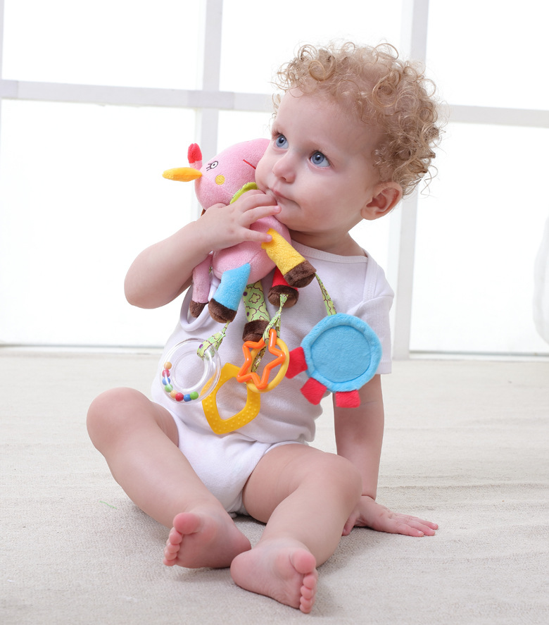 JJOVCE Baby Intelligence Soothing Doll, multi-functional animal bed bell, bed hanger, stroller hanger, baby cloth toy doll pic 11