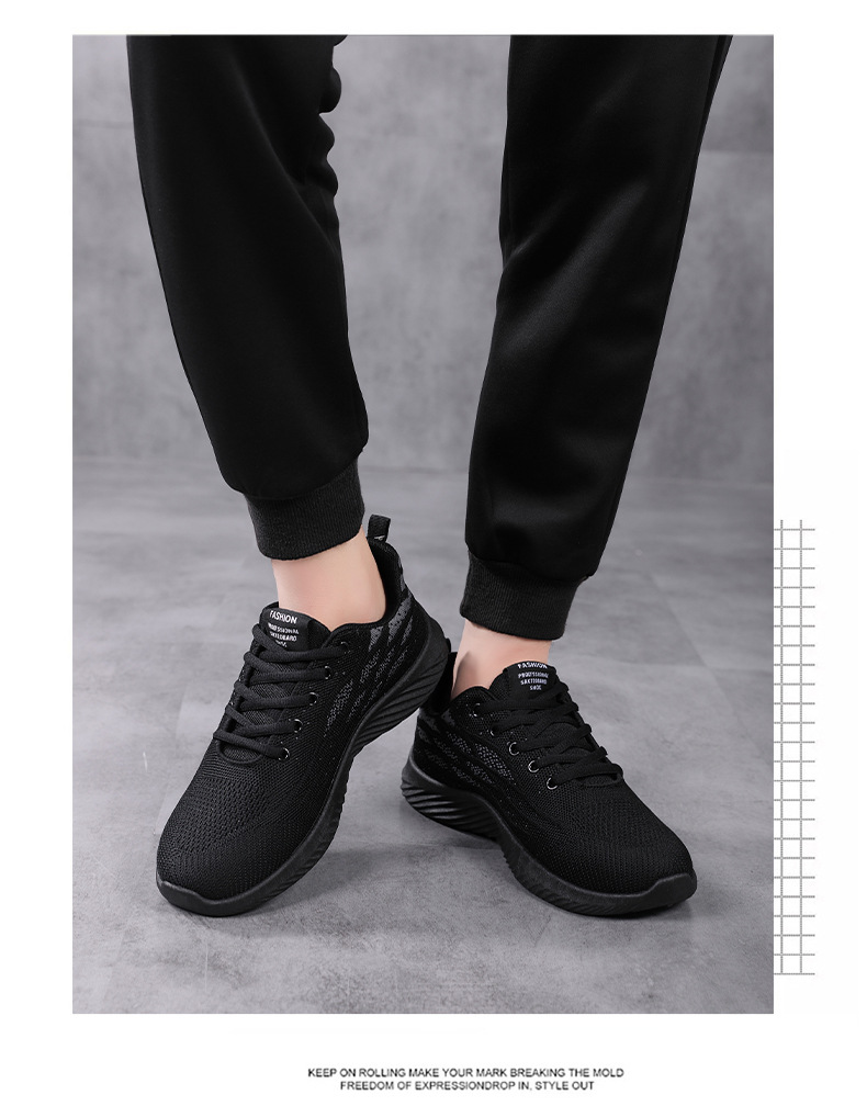 运动鞋男夏季男鞋春秋季跑步鞋2024新款黑色网面男士休闲工作鞋子详情26