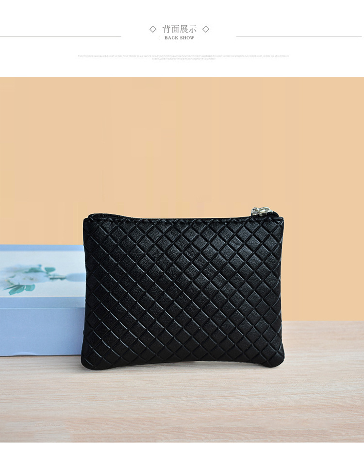 包包女新款简约女士零钱包格纹复古钥匙包小巧便携菱格软面卡包详情6