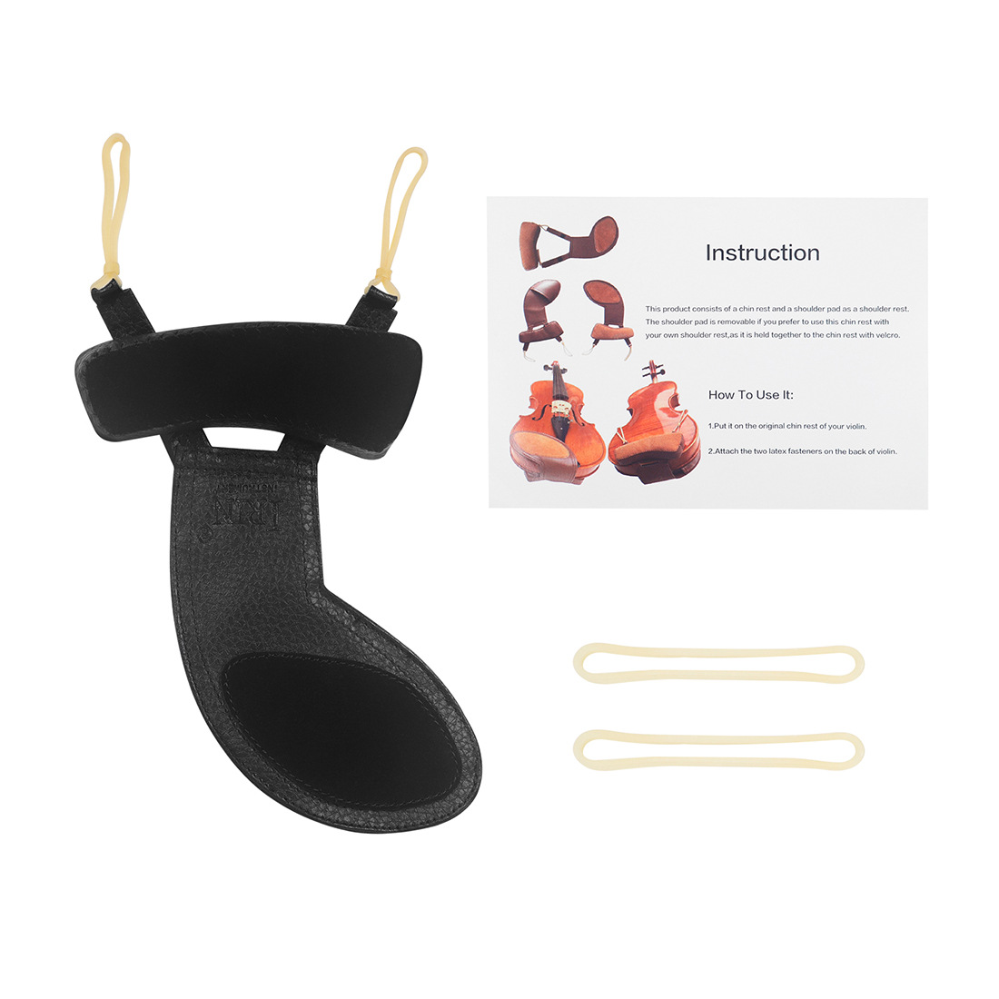 IRIN violin shoulder rest two-in-one sheepskin neck and chin rest pad fabric violin shoulder rest pad 4/4-1/16 pic 4