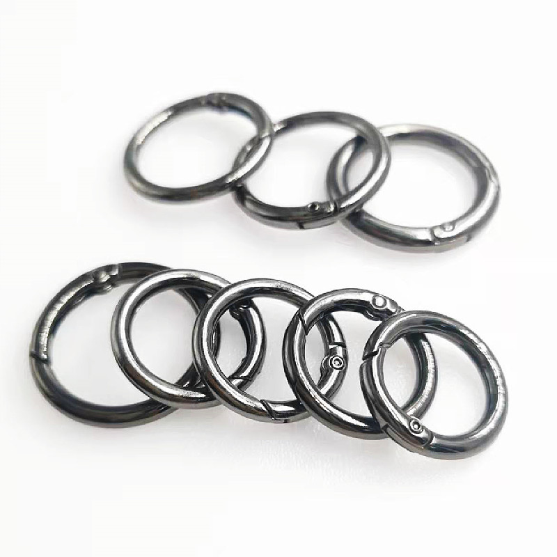 Zinc alloy spring ring, metal round buckle, open ring, key chain, luggage webbing, round hanging buckle, metal iron ring pic 11