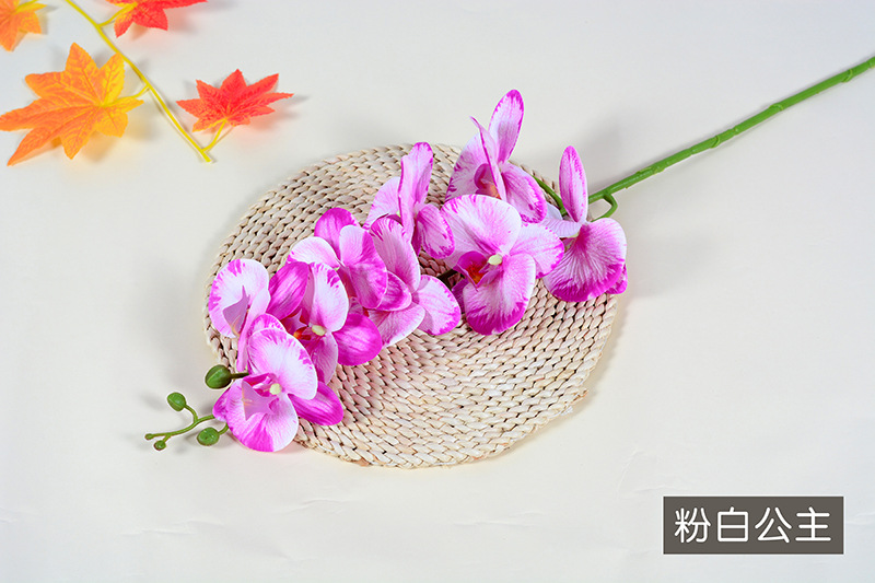 Artificial Phalaenopsis artificial flower home decoration artificial flower hand feel film 9-head Phalaenopsis artificial flower factory wholesale pic 44