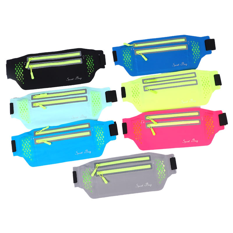 Outdoor sports, running, mobile phone, waist bag, men and women, marathon, fitness, waterproof reflective strip, thin belt, backpack pic 15