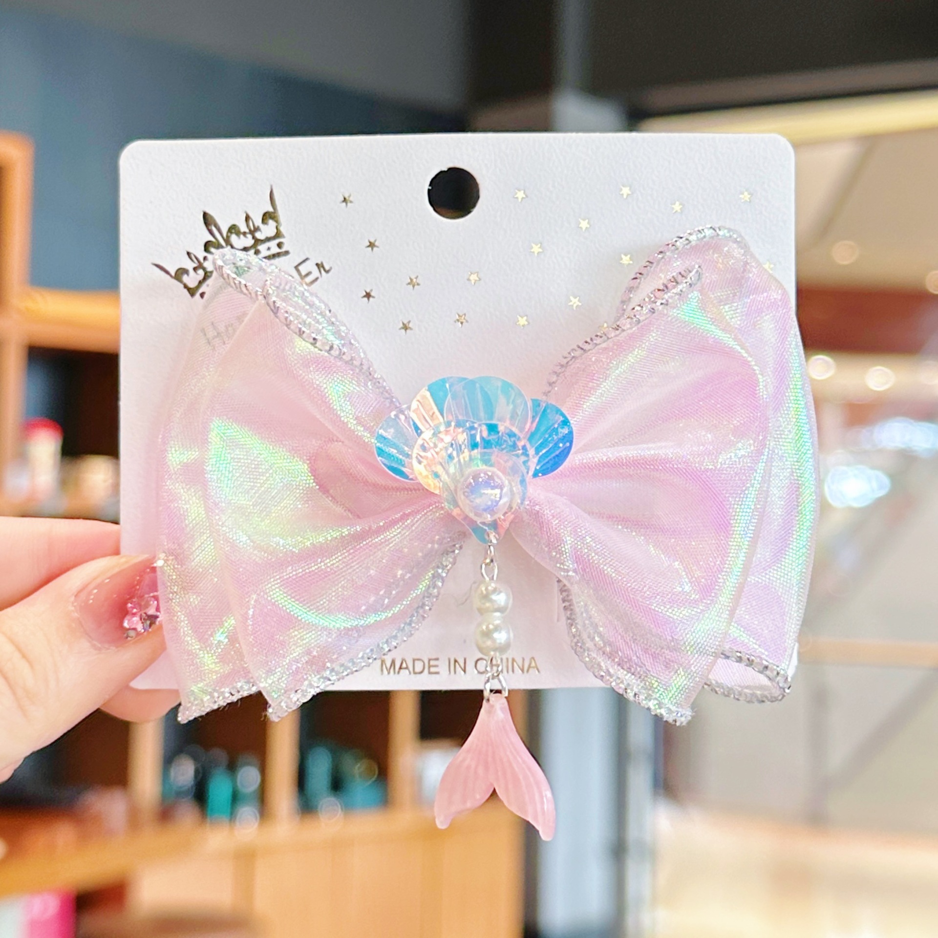 儿童日系 国潮系列精致鱼尾压夹可爱少女甜美超仙鸭嘴夹网红儿童发夹发饰详情17