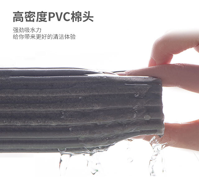 Sponge mop 27cm double roller water squeezing no hand washing, absorbent rubber cotton telescopic stainless steel rod factory direct sales 051-27 pic 3