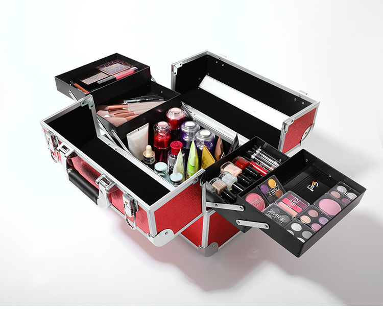 Professional makeup artist, multi-layer aluminum alloy tattoo and nail art box, makeup box, portable hand-held makeup box, toolbox customization pic 6