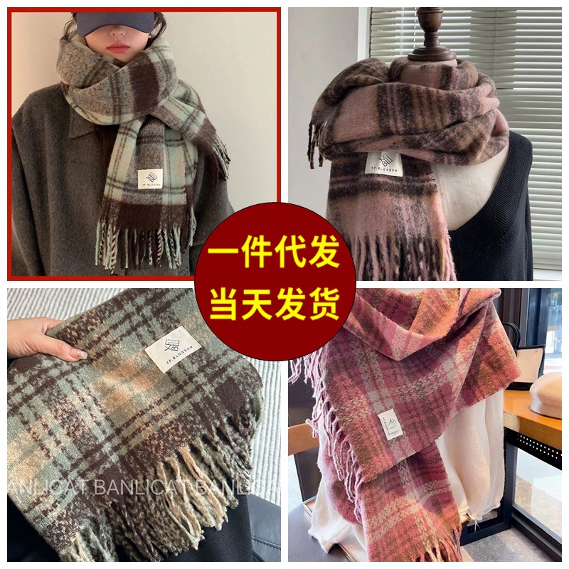 新款秋冬季围巾高级感仿羊绒百搭针织披肩韩版纯色保暖围巾情侣详情2