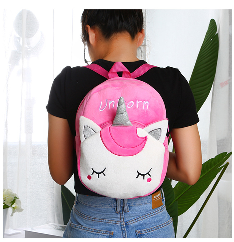Wholesale of new cross-border unicorn plush toy backpacks for boys and girls and cute cartoon backpacks pic 7