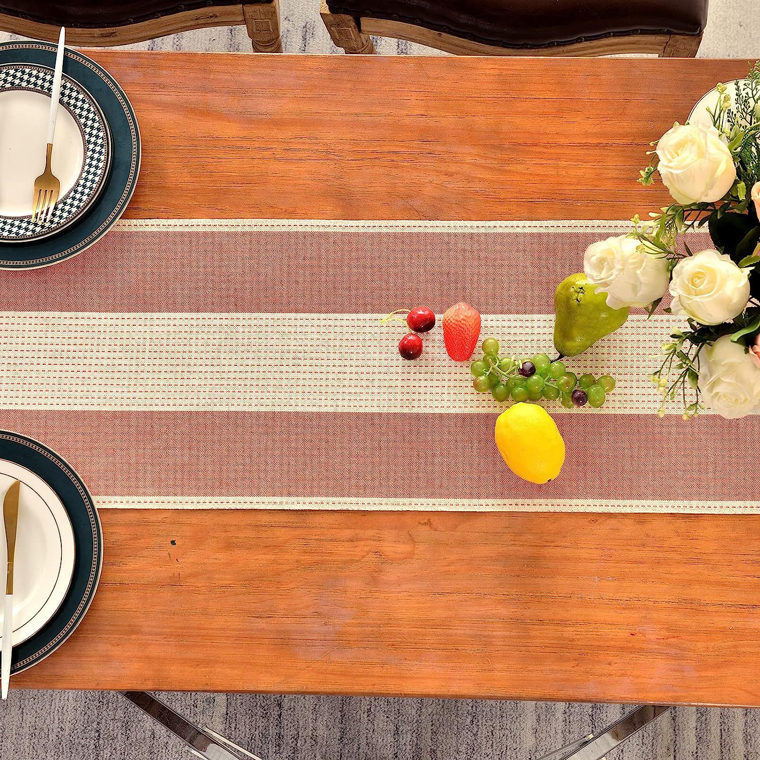 Cross-border factory direct supply table flags, American color-blocked striped tablecloths, Nordic coffee tables, long bed flags, shoe cabinet flags, tea flags pic 40