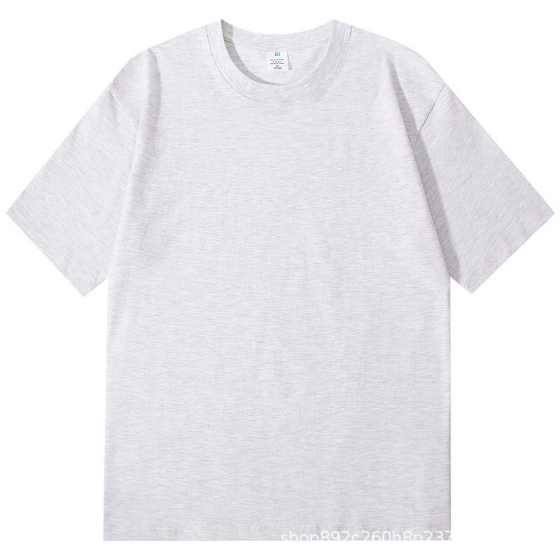 A versatile and casual 250g pure cotton T-shirt for women in summer, featuring a heavy short-sleeved solid white top and loose combed cotton body pic 6