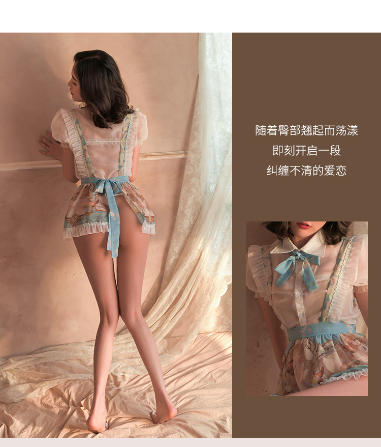 情趣内衣性感纯欲裙二次元洛丽塔印花女仆女佣诱惑透视纱详情8