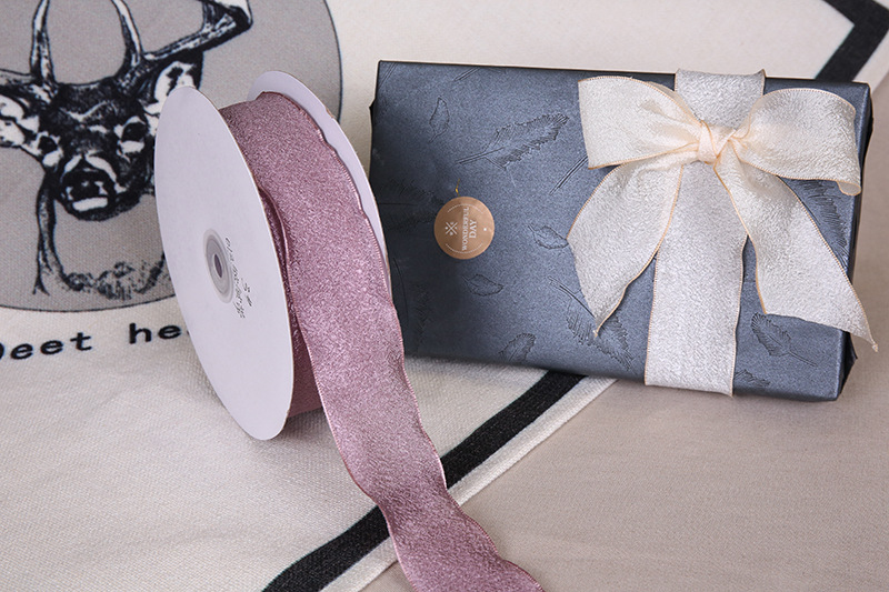 Dingxin fish tail Ribbon wholesale Korean version wave-burned edge yarn ribbon handcrafted hair accessory bow gift box packaging ribbon pic 20