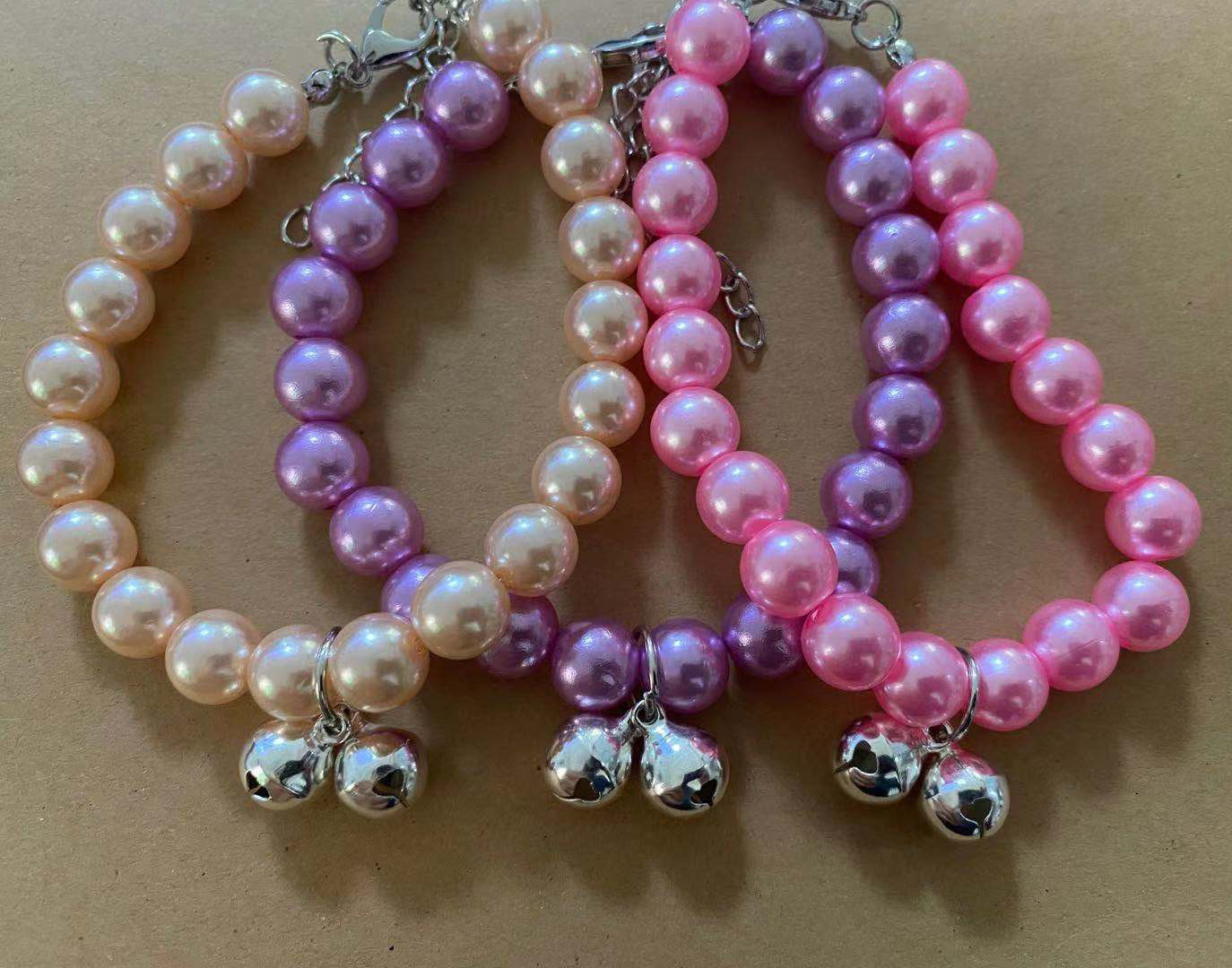 Pet necklaces, cute princess-style cat pearl necklaces, jewelry with bells, pet collars, accessories manufacturer wholesale pic 7