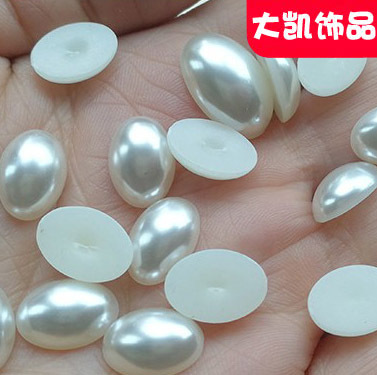 ABS imitation pearl pearl luster half-sided oval water drop horse eye pure white off-white with good brightness. Factory self-sold jewelry accessories pic 3
