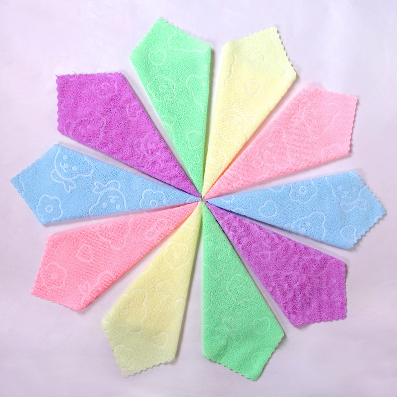 [LOVELY HOME] [hold ja] microfibra estampada pequeña toalla cuadrada tricotada borde caliente no deformable paño de niños regalo regalo fabricante paño de limpieza al por mayor paño de limpieza para niños toalla de mano pic 2