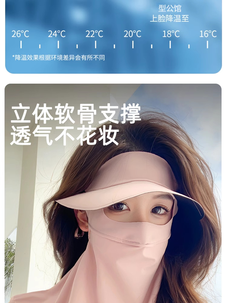 晒面罩夏季新款防紫外线女脸基尼遮阳全脸一体护颈冰丝骑行口罩详情7