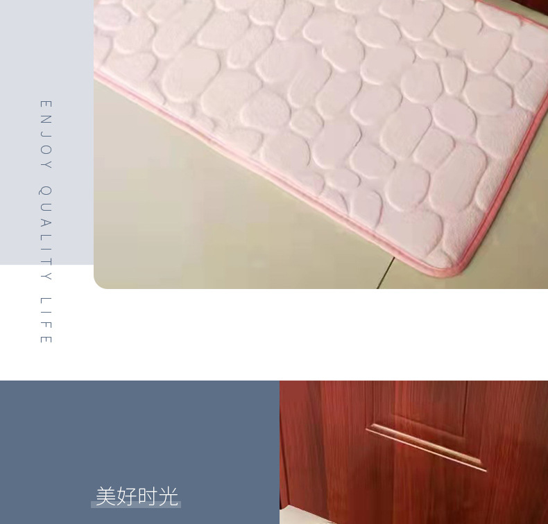 Alfombra coral fleece piedra en relevo hogar memory foam dormitorio baño engrosado absorbente alfombra alfombra antideslizante pic 16