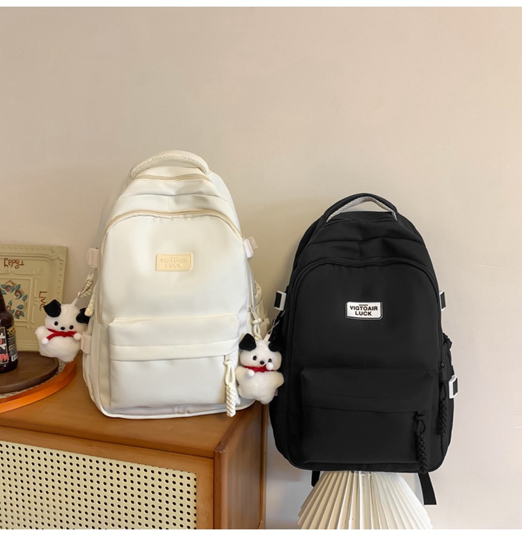 书包大容量高颜值初高中生新款双肩包大容量纯色简约防泼水背包详情29