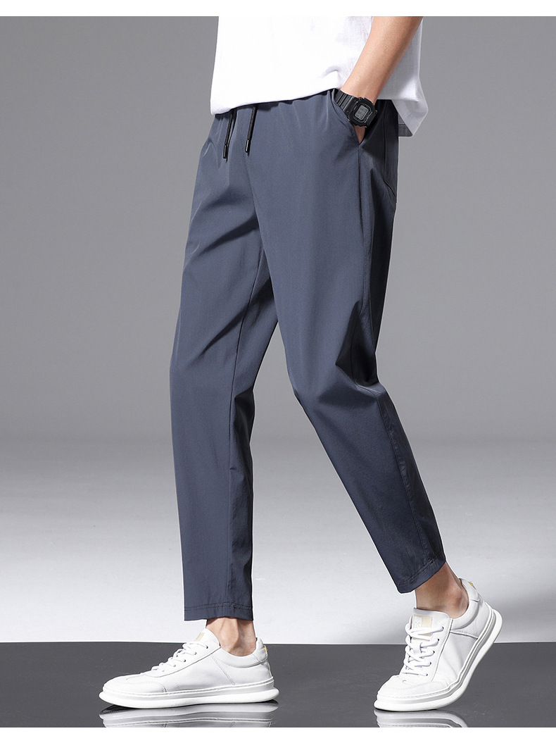 夏季冰丝裤男士薄款锦纶速干运动休闲直筒九分裤清凉空调裤男裤子详情18