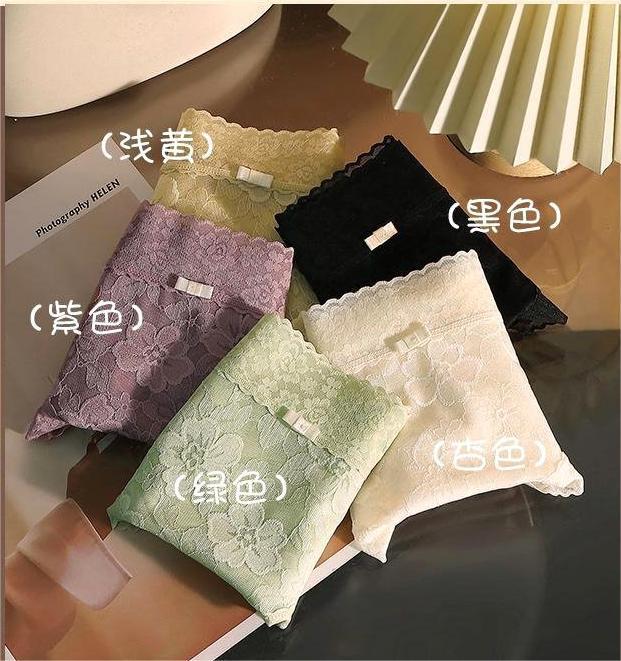 轻奢性感蕾丝镂空印花中腰内裤女桑蚕丝裆舒适轻薄透气女士三角裤详情20