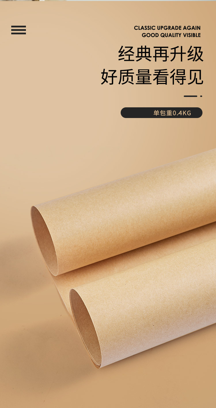 加厚英文报牛皮纸复古花束包装纸高级感花艺材料牛皮纸鲜花包装纸详情5