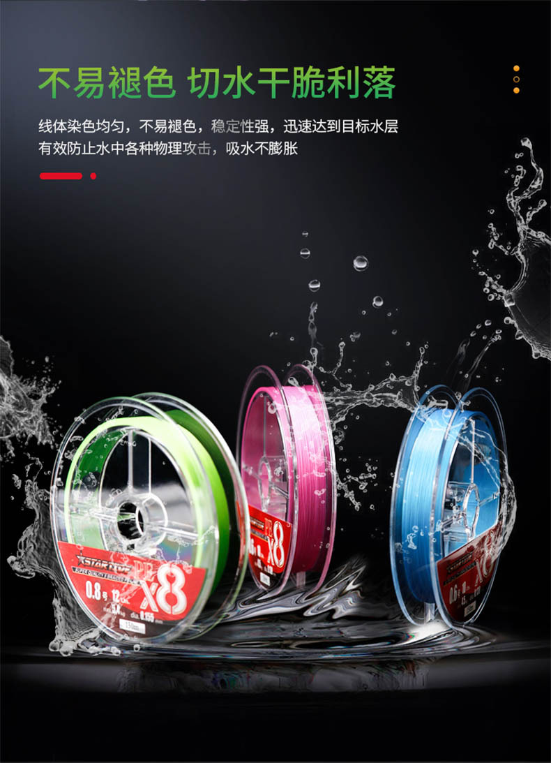 The 2021 new model of Haibo Xingchao PE line for lure fishing with 8 main lines is smooth and suitable for long-distance fishing with a strong horse fishing line pic 3
