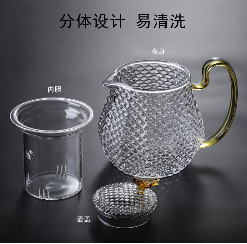 Creative and distinctive teapots, heat-resistant flower teapots, multi-color cups, daily health-preserving teapots, gift tea sets pic 10
