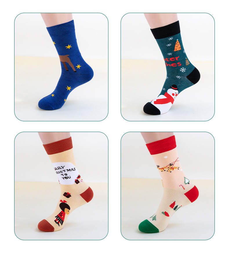 Christmas comfort cotton socks for autumn and winter new styles, wholesale for export, Christmas socks for girls, Christmas gifts on Amazon pic 3