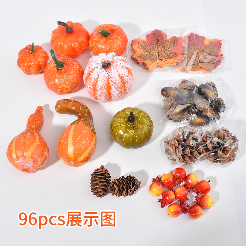 Simulation pumpkin models, Halloween pumpkin ornaments, decorative props, vegetable cabinets, display photography, early education props pic 12