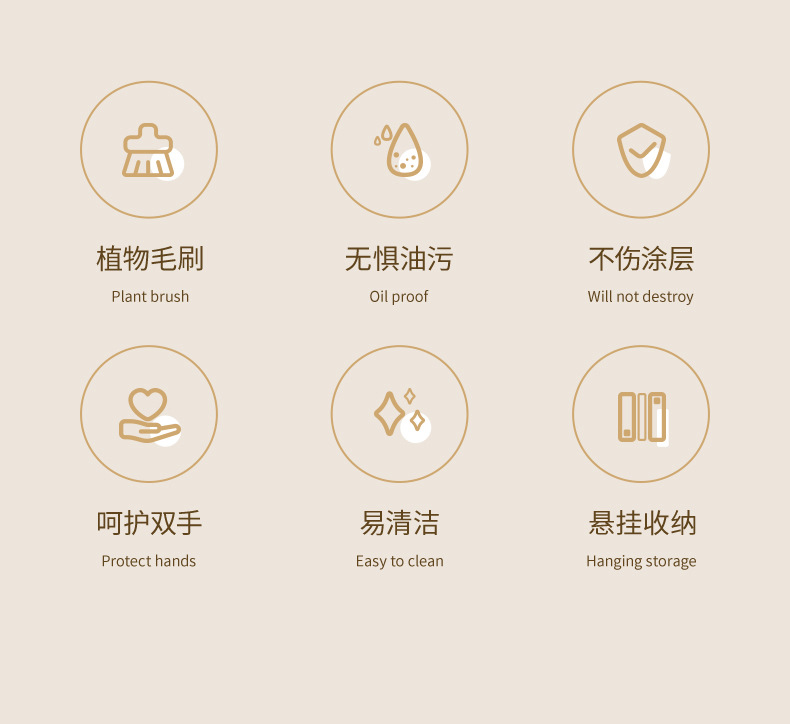 FaSoLa pot brush, household dish brush, long-handled stove, coconut palm cleaning brush, kitchen pot and dish washing magic tool, pot washing brush pic 3