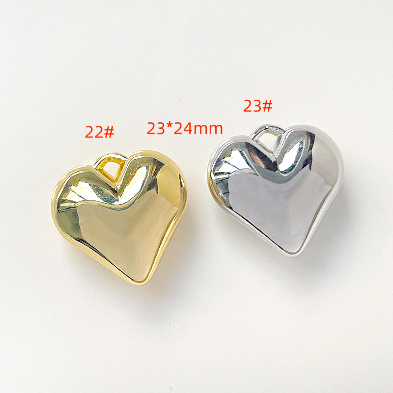 Simple style multi-specification three-dimensional smooth surface heart heart round ball pendant jewelry necklace earrings diy accessory materials pic 1