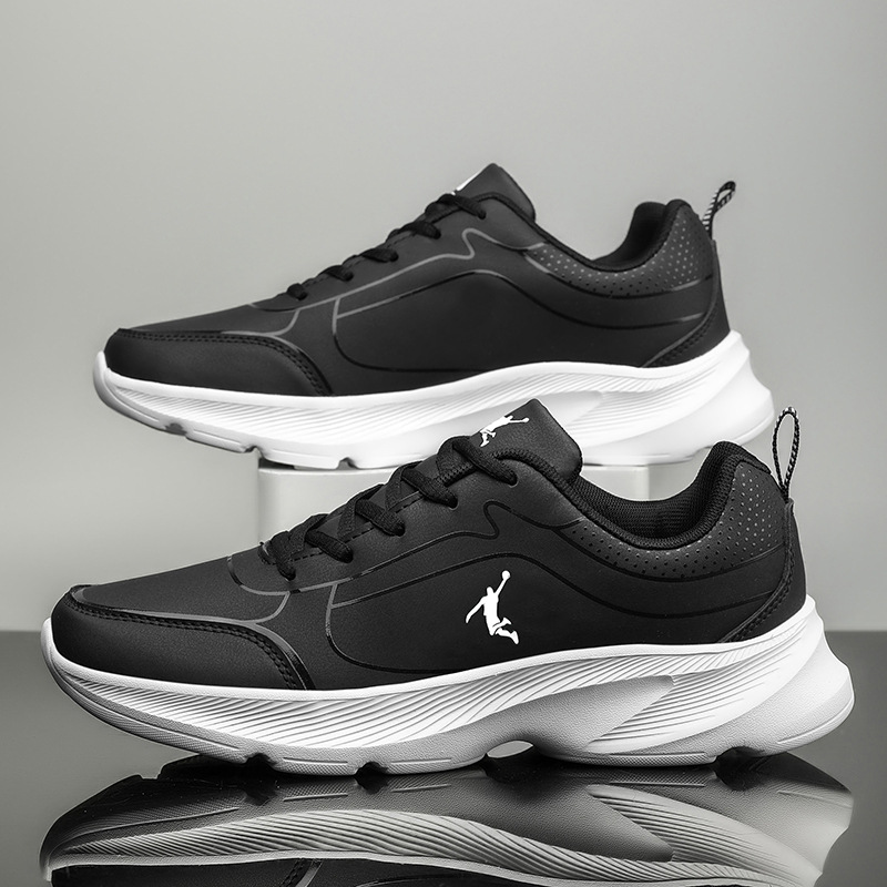 男鞋透气跑步网鞋网面休闲鞋男士运动跑步鞋轻便防滑皮面运动潮鞋详情6