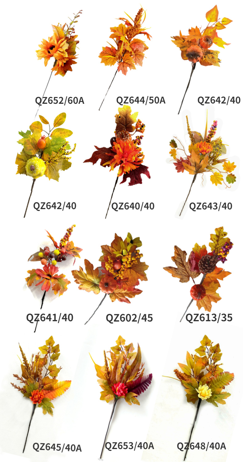 2022 Autumn Atmosphere Decoration simulation flower and leaf DIY accessories, Thanksgiving Harvest Festival cuttings, maple leaves, pumpkin pendants pic 3