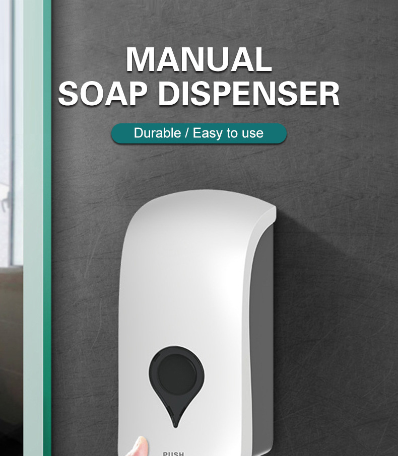 This 1000ML wall-mounted manual soap dispenser, made of ABS plastic, is a popular product for foreign trade. It is a gel drop-off disinfectant soap dispenser with liquid dispensing pic 33