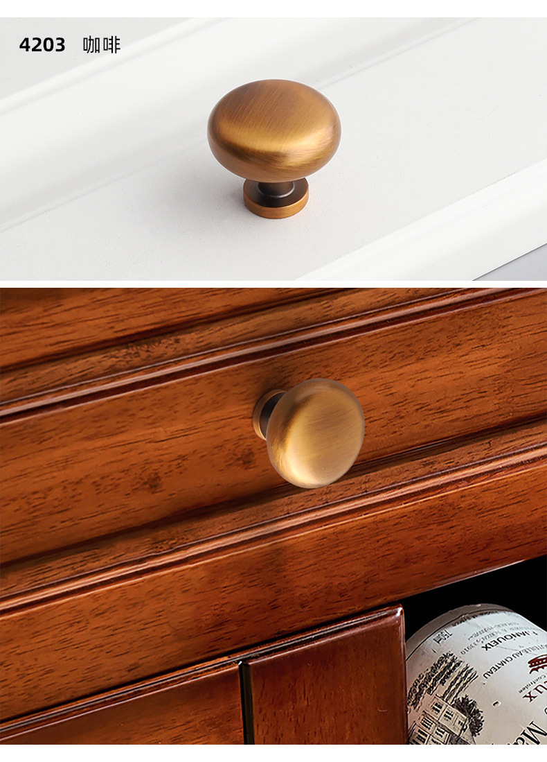 Single-hole round twisted zinc alloy solid thickened light luxury single-grain handle, cabinet, wardrobe drawer, cabinet door, cabinet small handle pic 31