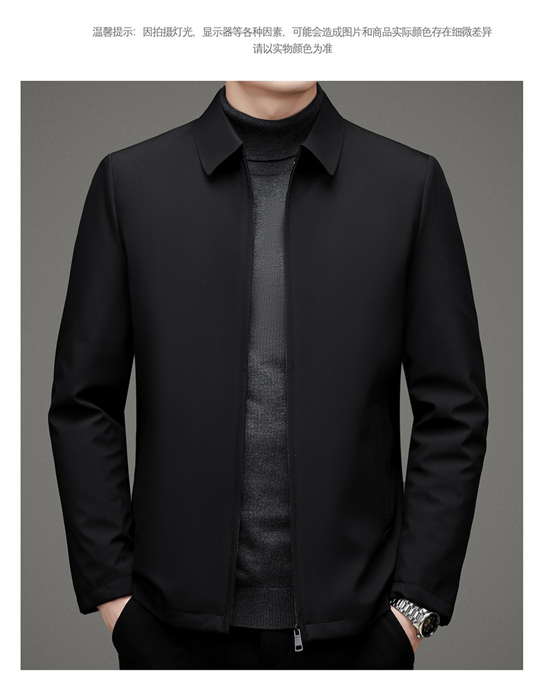 秋冬新款男装保暖加厚羽绒服中青年男式上衣纯色外套详情27
