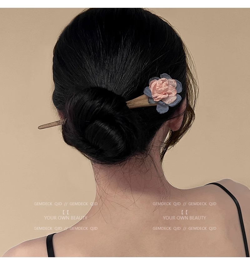 Dried flower hairpin, new Chinese-style high-end hairpin, wooden hairpin for women, ancient-style Hanfu headwear, Chinese-style walking hairpin pic 18