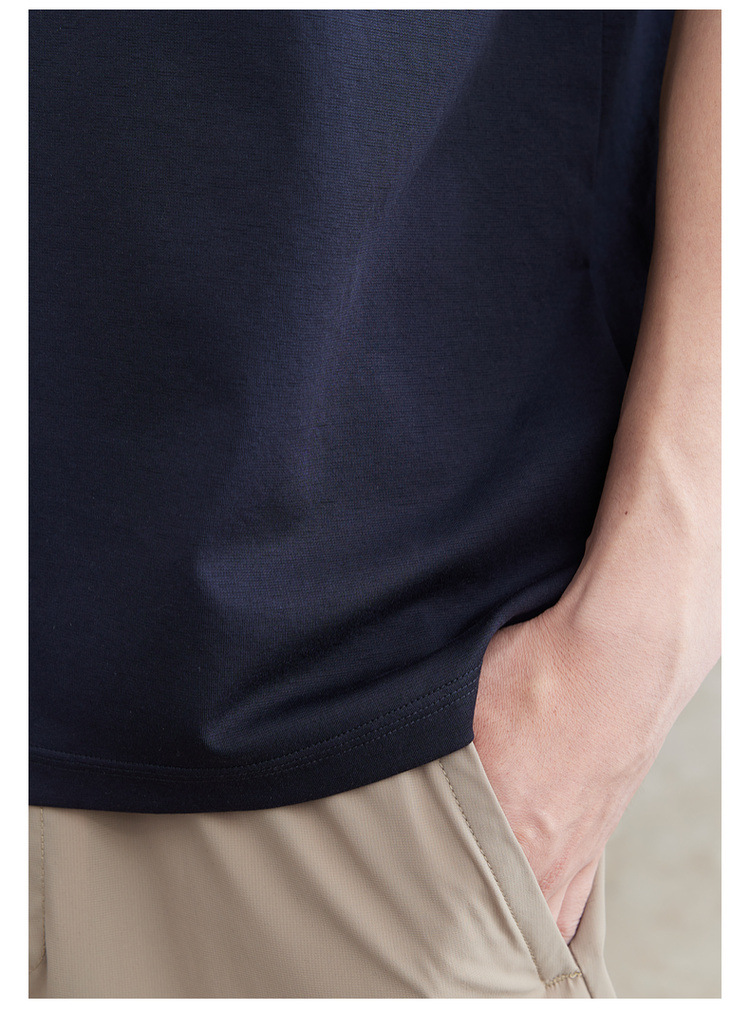 Quick-drying ice silk cotton round-neck cool-feeling foam printed short-sleeved T-shirt for men, 2024 summer new mercerized half-sleeved T-shirt pic 27