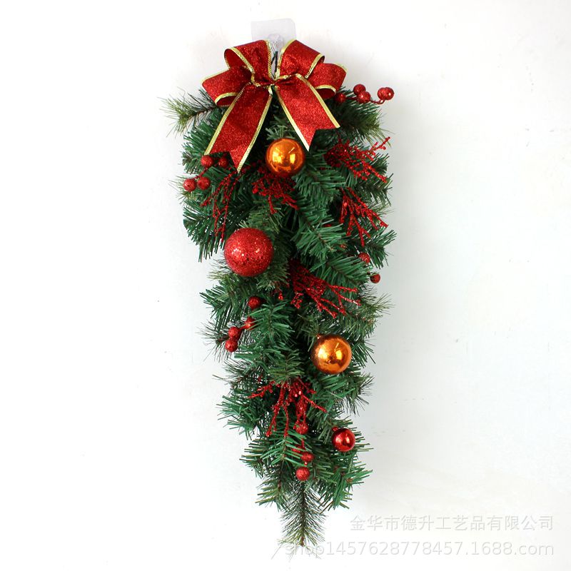Desheng Cross-border E-commerce Christmas wreath, rattan door lintel, upside-down tree, hotel scene decoration, Christmas hanging ornaments pic 11