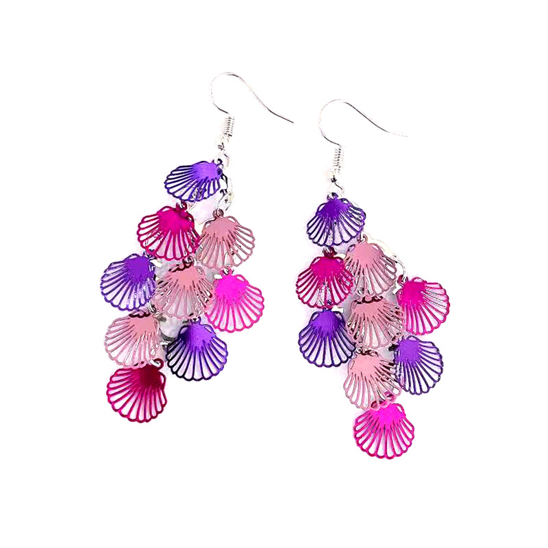 New arrivals: Popular European and American shell multi-color small nine-piece earrings and pendants, cross-border bestsellers, color-blocked tassel earrings pic 9