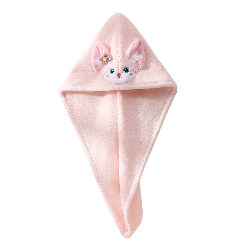 Fox Dry Hair Cap for Women, Super absorbent and non-shedding, new coral fleece dry hair towel for home use pic 5