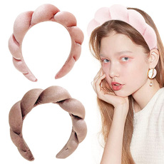 韩版新品发饰撞色百搭高级感编织发箍高颅顶麻花辫子头箍发窟配饰详情6