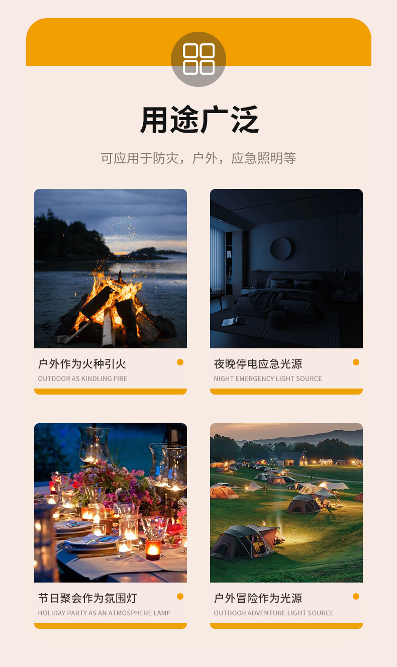 应急防灾蜡烛家用无烟无味停电照明备用地震紧急生存应急防风蜡烛详情10