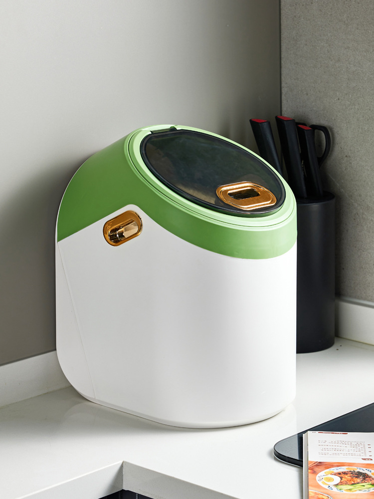 Rice bucket, household insect-proof and moisture-proof sealed rice storage jar, rice box, kitchen 橱柜式 collapsible type for storing grains and cereals pic 2