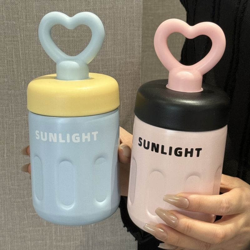 316不锈钢咖啡杯爱心提手夏季保冷外带水杯ins风保温杯女生高颜值详情9