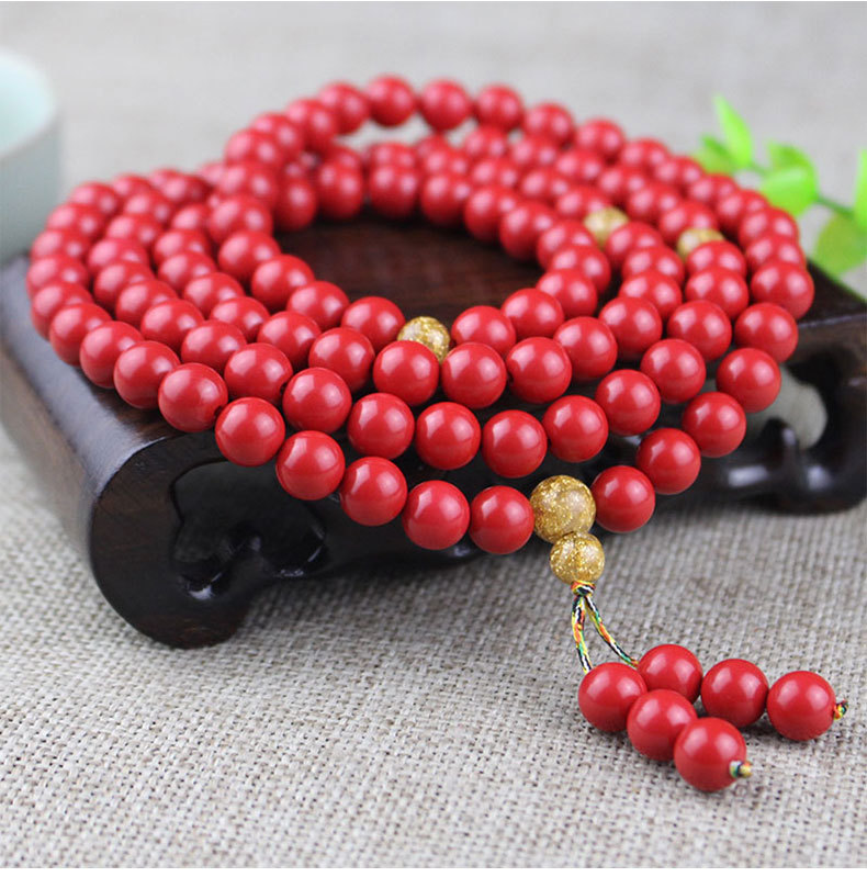Wholesale cinnabar bracelets, 108 Buddhist prayer beads, multi-layer bracelets, crystal sweater chains, accessories, gifts for men and women, couples pic 12