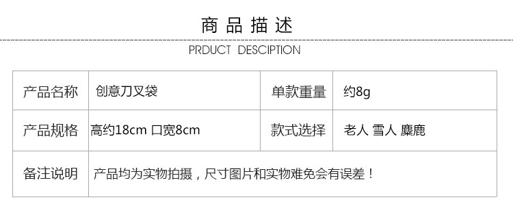 Wholesale of new Christmas decorations, new Santa Claus knife and fork sets, Christmas desktop cartoon tableware, knife and fork bags pic 4