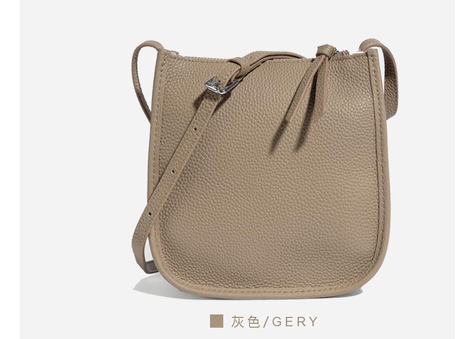 Leather single-shoulder bag for women, versatile and fashionable 2023 Korean small square bag, top layer cowhide ins Korean version crossbody bag, small bag pic 37