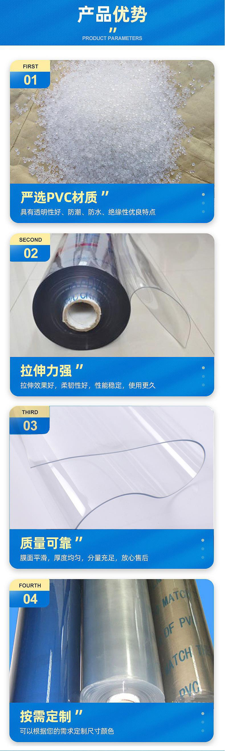 PVC软玻璃 透明水晶板薄膜餐桌垫防滑软胶塑料 板pvc桌布厂家批发详情2